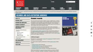 
                            8. King's College London - Student records