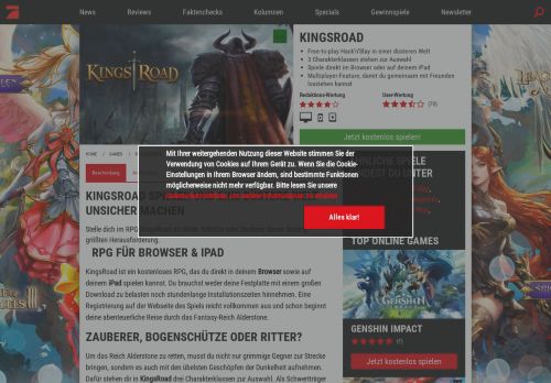 
                            4. KingsRoad RPG jetzt kostenlos spielen auf ProSieben Games