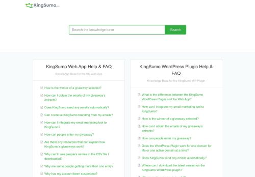 
                            5. KingSumo Giveaways - FAQ