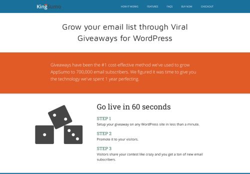 
                            3. KingSumo Giveaways for WordPress
