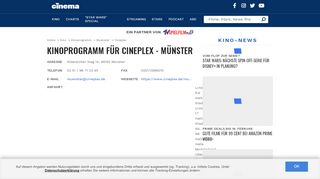 
                            11. Kinoprogramm für: Cineplex - Münster | cinema.de