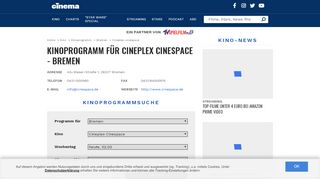
                            2. Kinoprogramm für: Cinespace - Bremen | cinema.de
