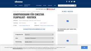 
                            10. Kinoprogramm für: CineStar Filmpalast - Rostock | cinema.de
