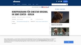 
                            8. Kinoprogramm für: CineStar Original im Sony Center - Berlin | cinema.de