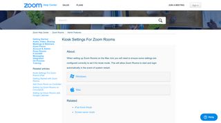 
                            11. Kiosk Settings for Zoom Rooms – Zoom Help Center - Zoom Support