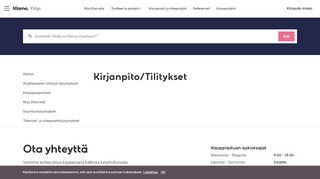 
                            9. Kirjanpito/Tilitykset - Klarna Suomi