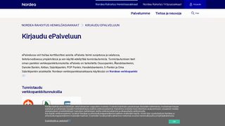 
                            9. Kirjaudu ePalveluun | Nordearahoitus.fi