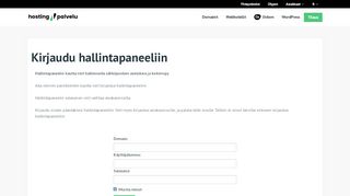 
                            13. Kirjaudu hallintapaneeliin - Hostingpalvelu.fi