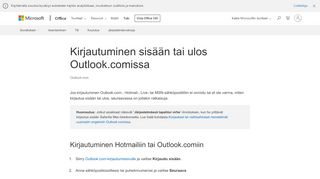 
                            6. Kirjautuminen sisään tai ulos Outlook.comissa - Outlook
