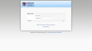 
                            8. Kirkby International College LMS Login page - Malaysia