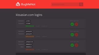 
                            10. kissasian.com passwords - BugMeNot