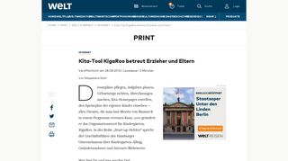 
                            12. Kita-Tool KigaRoo betreut Erzieher und Eltern - WELT