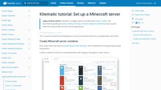 
                            11. Kitematic tutorial: Set up a Minecraft server | Docker Documentation