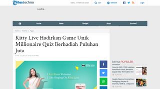 
                            9. Kitty Live Hadirkan Game Unik Millionaire Quiz Berhadiah Puluhan ...