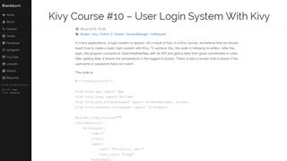 
                            5. Kivy Course #10 – User Login System With Kivy · Güray YILDIRIM