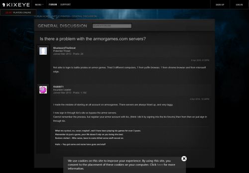 
                            10. KIXEYE - Forum - Is there a problem with the armorgames.com servers?