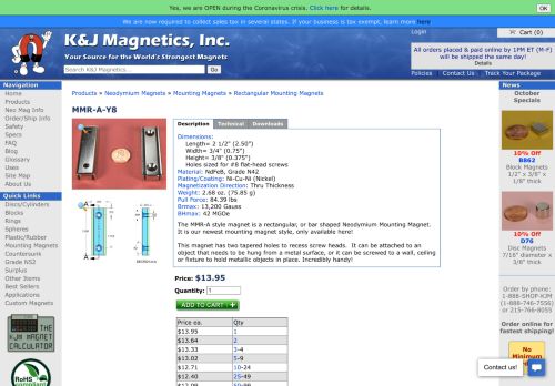 
                            11. K&J Magnetics: MMR-A-Y8