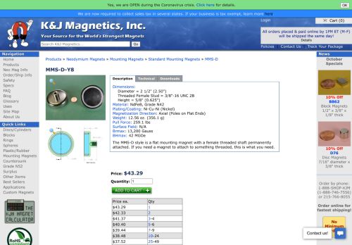 
                            12. K&J Magnetics: MMS-D-Y8