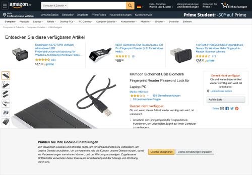 
                            6. KKmoon Sicherheit USB Biometrik Fingerprint Reader: Amazon.de ...