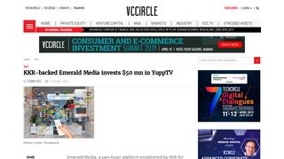 
                            8. KKR-backed Emerald Media invests $50 mn in YuppTV | VCCircle