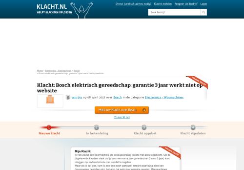 
                            7. Klacht Bosch! Bosch elektrisch gereedschap: garantie 3 jaar werkt niet ...