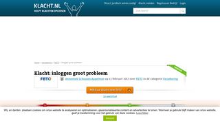 
                            10. Klacht FBTO! inloggen groot probleem - KLACHT.nl