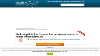 
                            6. Klacht MKB collectieven! opgelicht door Gazprom door ons ... - Klacht.nl