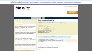 
                            10. Klachtenregeling CWI :: Maxius.nl voorheen Lexius.nl