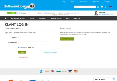 
                            2. Klant log-in - SoftwareLicense4U