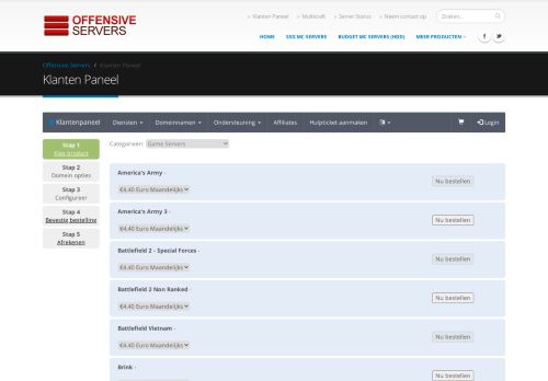 
                            2. Klanten Paneel - Offensive Servers