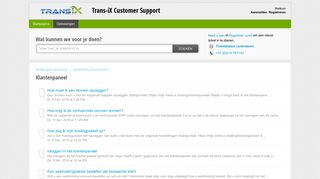 
                            6. Klantenpaneel : Trans-iX Customer Support