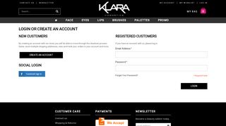 
                            13. Klara Cosmetics - Customer Login