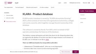 
                            7. KLARA - Product database | Staff Portal | Karolinska Institutet