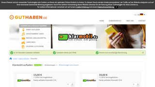 
                            3. Klarmobil aufladen? Kaufe online ab 15 € - Guthaben.de