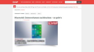 
                            13. Klarmobil: Datenvolumen nachbuchen – so geht's - CHIP