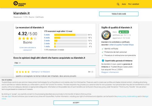 
                            5. klarstein.it Recensioni dei clienti | Trusted Shops