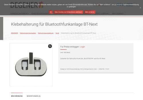 
                            10. Klebehalterung für Bluetoothfunkanlage BT-Next - DEGENER Verlag