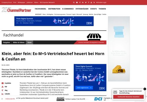 
                            7. Klein, aber fein: Ex-M+S-Vertriebschef heuert bei Horn & Cosifan an ...