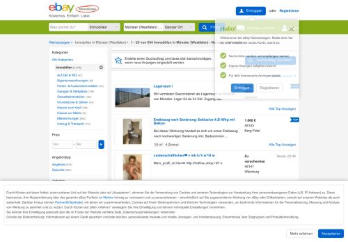 
                            8. Kleinanzeigen für Immobilien in Münster ... - eBay Kleinanzeigen