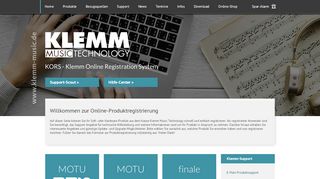 
                            3. Klemm Music Technology: Produkt registrieren: KORS - Klemm Online ...