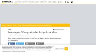 
                            11. Kleve: Änderung der Öffnungszeiten bei der Sparkasse Kleve