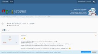 
                            5. Klick auf Button soll + 1 zählen - PHP - Forum für HTML, CSS und ...