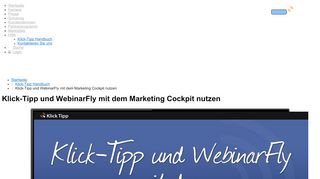 
                            3. Klick-Tipp und WebinarFly mit dem Marketing Cockpit nutzen