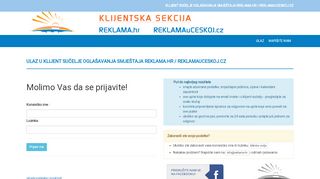 
                            1. KLIJENT sekcija REKLAMA.hr / REKLAMAuCESKOJ.cz