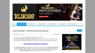 
                            6. KLIK188 AGEN SBOBET TERPERCAYA INDONESIA