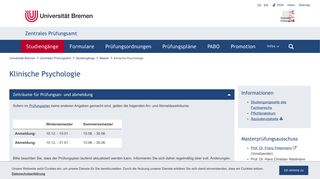 
                            7. Klinische Psychologie - Uni Bremen