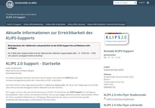 
                            1. KLIPS 2.0 - Support - Universität zu Köln