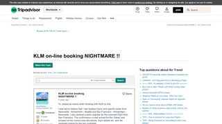 
                            11. KLM on-line booking NIGHTMARE !! - Air Travel Message Board ...