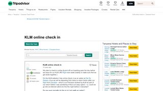 
                            11. KLM online check in - Tanzania Forum - TripAdvisor