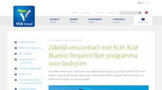 
                            10. KLM zakelijk reiscontract voor frequent flyers | VCK Travel